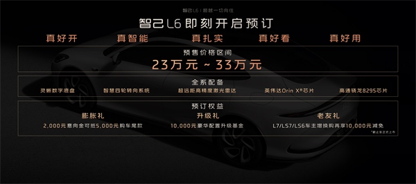 “超级智能轿车”智己L6正式发布，预售价格23万元~33万元 尖端科技首搭之王
